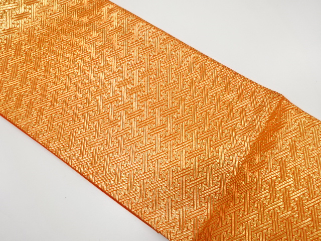 JAPANESE FUKURO OBI / WOVEN ABSTRACT MESH PATTERN